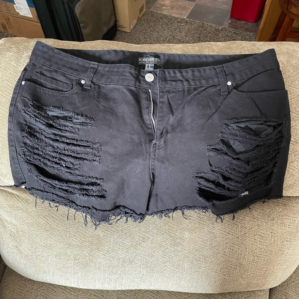 Forever 21 Black Denim Shorts